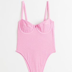 H&M pink underwire one piece swimsuit NWT